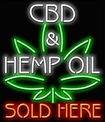 CBD and Hemp Oil Neon Sign